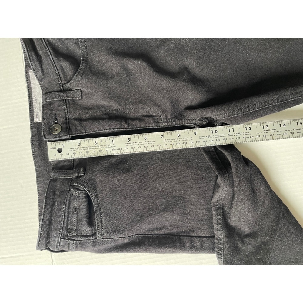 Rag and Bone High Rise Skinny Jeans Black Stretch Denim Size 25‎ - Picture 8 of 13
